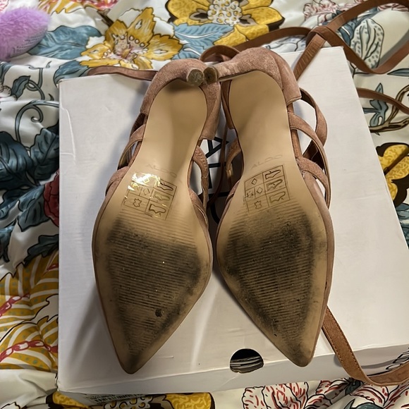 Aldo Tan Lace Up Heels Size 8 - Picture 4 of 5